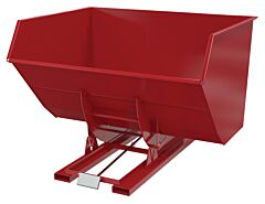 Vestil D-500-Hd-Sr Steel Heavy Duty Self Dumping Hopper 5 Cubic Yard 6000 Lb. Capacity, Red