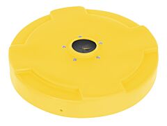 Vestil Dc-P-55-Canf-Yl Low Density Polyethylene Drum Recycling Lid With Flaps Closed 55 Gallon Yellow