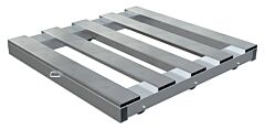 Vestil Dol-Pt-4242-6T Aluminum Pallet Dolly With Pallet Top And Tilt 42" X 42" 4000 Lb. Capacity, Silver
