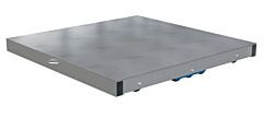 Vestil Dol-St-4848-10T Aluminum Pallet Dolly With Solid Top Tilt 48" X 48" 8000 Lb. Capacity, Silver