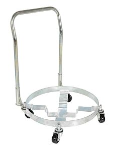 Vestil Drum-Quad-H-Hdl Steel Multipurpose Drum Dolly With Handle 31-9/16" X 31-9/16" X 35-11/16" 900 Lb. Capacity, Silver