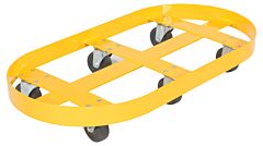 Vestil Drum-X2-30-Gfn Steel Double Drum Dolly With Glass Filled Nylon Casters 45" X 45" X 39" Two 30 Gallon 2000 Lb. Capacity, Yellow