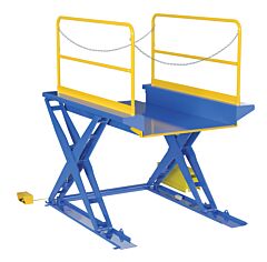 Vestil Ehltg-5284-3-54 Steel Ground Lift Scissor Table 52" X 84" 3000 Lb. Capacity, Blue