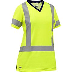 Bisley 313W1118H-Y/Xl Ansi Type R Class 3 Women'S Short Sleeve T-Shirt, Yellow, Size X-Large