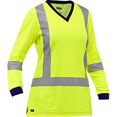 Bisley 313W6118X-Y/3X Ansi Type R Class 3 Csa Z96 X-Back Women'S Long Sleeve Shirt, Yellow, Size 3X-Large