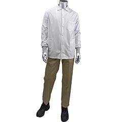 Uniform Technology Br49Ac-47Wh-S Statmaster Short Esd Labcoat - Esd Knit Cuff, White, Size Small