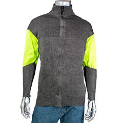 Kut Gard J100Sp-3Cm-Hvb-Tl-3Xl Ata® Blended Cut Resistant Jacket With Hi-Vis Sleeves And Thumb Loops, Dark Gray, Size 3X-Large