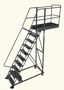 Ballymore Cl-10-14G Cantilever Ladder, Serrated Grating Tread, 10 Steps