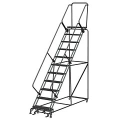 Ballymore Wa113214R Weight Actuated Rolling Safety Ladder, Abrasive Mat Tread, 11 Steps