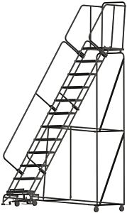 Ballymore Wa123214P Weight Actuated Rolling Safety Ladder, Perforated Step Tread, 12 Steps