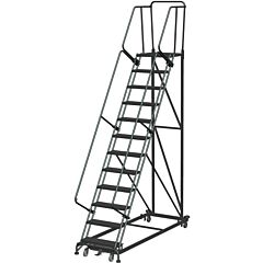 Ballymore Wa134014R Weight Actuated Rolling Safety Ladder, Abrasive Mat Tread, 13 Steps
