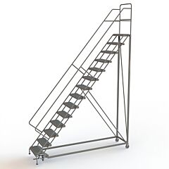 Ballymore Wa144014G Weight Actuated Rolling Safety Ladder, Grip-Strut Tread, 14 Steps