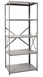 Hallowell 4710-12 Open Shelving, 48" W X 12" D X 87" H, Starter Unit, 5 Shelves, 375 Lb. Per Shelf Capacity