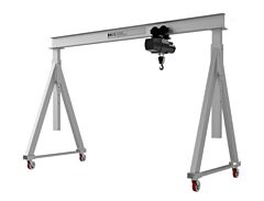 Handling Systems 582-2000-12-10 Adjustable Height Aluminum Gantry Crane, 2000 Lb Capacity, 10' Span, 12' Height