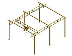 Handling Systems 700-2000-12-20-28-25 Niko Rail Workstation Crane System, 2000 Lb Capacity, 20' Bridge, 12' Height, 28' Runway Length