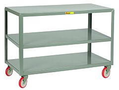 Little Giant 3Ip-2436-5Py Mobile Tables; 3 Shelf, 34"H X 24"D X 36"W, 1000 Lb Capacity
