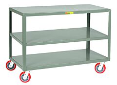 Little Giant 3Ip-2460-6Py Mobile Tables; 3 Shelf, 34"H X 24"D X 60"W, 3600 Lb Capacity