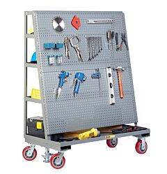 Little Giant Afpbs2460-6Pyfl Mobile Pegboard With Back Shelf Storage, 24"W X 60"L, 2000 Lb Capacity