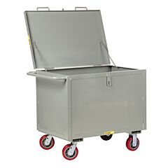 Little Giant Btsl2448-6Py Sheet Steel Box Truck With Hinged Lid, 24"W X 48"L, 2000 Lb Capacity