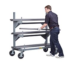 Little Giant Cbr-2448-8Phbk Mobile Cantilever Rack, 24"W X 48"L, 4000 Lb Capacity