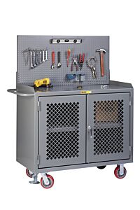 Little Giant Mbp3-2D-Fl-Pb Mobile Bench Cabinets With Clearview Doors, 41"H X 24"D X 48"W, 3600 Lb Capacity