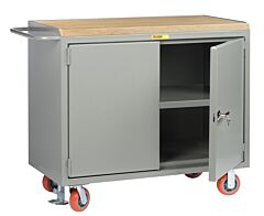 Little Giant Mj3-2D-2448-Fl Mobile Bench Cabinets With Locking Doors, 42.75"H X 24"D X 48"W, 3600 Lb Capacity