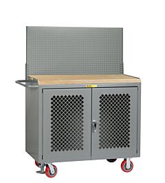 Little Giant Mjp2D-Fl-Pb Mobile Bench Cabinets With Clearview Doors, 42.75"H X 24"D X 48"W, 3600 Lb Capacity