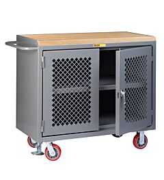 Little Giant Mjp3-2D-2448-Fl Mobile Bench Cabinets With Clearview Doors, 42.75"H X 24"D X 48"W, 3600 Lb Capacity
