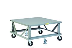 Little Giant Pdse4248-6Ph2Fl Ergonomic Adjustable Height Mobile Pallet Stand, 42"W X 48"L, 3600 Lb Capacity