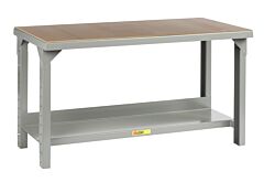 Little Giant Wsh2-3672-Ah Welded Steel Workbench With Hardboard Top, 27" To 41"H X 36"D X 72"W, 4000 Lb Capacity