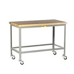 Little Giant Wt-2436-3R Butcher Block Top Tables, 35"H X 24"D X 36"W, 1000 Lb Capacity