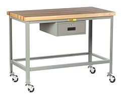 Little Giant Wt-2448-3R-Dr Butcher Block Top Tables
