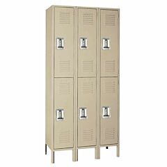 Lyon 52523-Putty Double Tier Steel Lockers