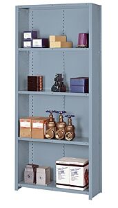 Lyon Dd8037Sh 8000 Series 36" W X 12" D X 84" H Closed Steel Shelving With 5 Shelves Starter - 20 Gauge - Heavy-Duty, Color: Dove Gray