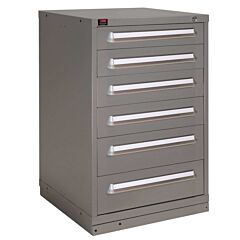 Lyon Ddm4930301008Il Quick Ship 6 Drawer Modular Cabinet With 84 Compartments Standard Wide Counter Height, Color: Dove Gray