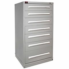 Lyon Ddm683030000Gil Quick Ship 7 Drawer Modular Cabinet With 77 Compartments Standard Wide Eye-Level Height, Color: Dove Gray