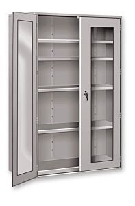 Pucel Enterprises Hdsc-4872-19-4-Plex Extra Heavy Duty Storage Cabinet With Plexiglass Doors, 48" W X 72" H X 19" D, 4 Shelves