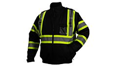 Pyramex Rj37 Non-Rated Black Bomber Jacket, Two Tone Stripes, Size 4X-Large