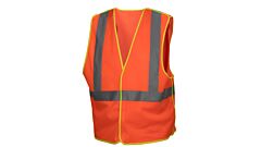 Pyramex Rvz40 Class 2 Safety Vest, Contrasting Trim, Orange, Size Medium