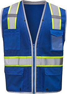 Gss Safety 1713 Non-Ansi Enhanced Visibility Hype-Lite Safety Vest, Blue, Size Large/X-Large