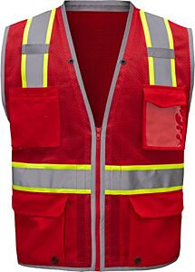 Gss Safety 1714 Non-Ansi Enhanced Visibility Hype-Lite Safety Vest, Red, Size 2X/3X-Large