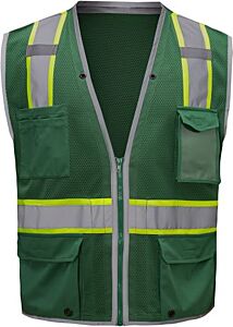 Gss Safety 1716 Non-Ansi Enhanced Visibility Hype-Lite Safety Vest, Dark Green, Size 4X/5X-Large