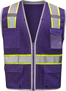 Gss Safety 1717 Non-Ansi Enhanced Visibility Hype-Lite Safety Vest, Purple, Size 4X/5X-Large