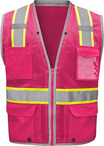 Gss Safety 1719 Non-Ansi Enhanced Visibility Hype-Lite Safety Vest, Pink, Size 4X/5X-Large