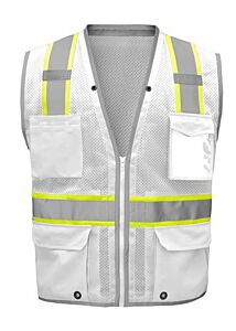 Gss Safety 1720 Non-Ansi Enhanced Visibility Hype-Lite Safety Vest, White, Size Small/Medium