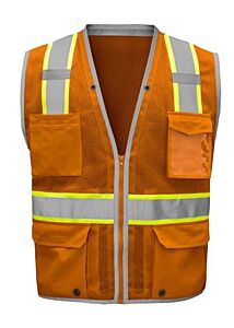 Gss Safety 1721 Non-Ansi Enhanced Visibility Hype-Lite Safety Vest, Brown, Size Large/X-Large