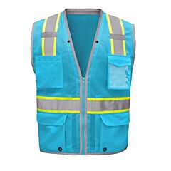 Gss Safety 1722 Non-Ansi Enhanced Visibility Hype-Lite Safety Vest, Sky Blue, Size Small/Medium