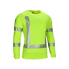 Drifire Tee-Hxc3-2X Helix Fr Hv Long Sleeve 12 Cal T-Shirt Class 3, Yellow, Size 2X-Large
