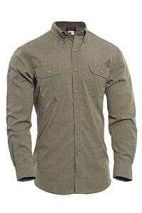 Drifire Shr-Hxk-4Xrg Helix Fr Work Shirt, Dk Khaki, Size 4X-Large