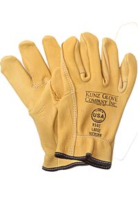 Kunz 956E-Sm Buckskin Driver, Unlined, Bucktan, Size Small